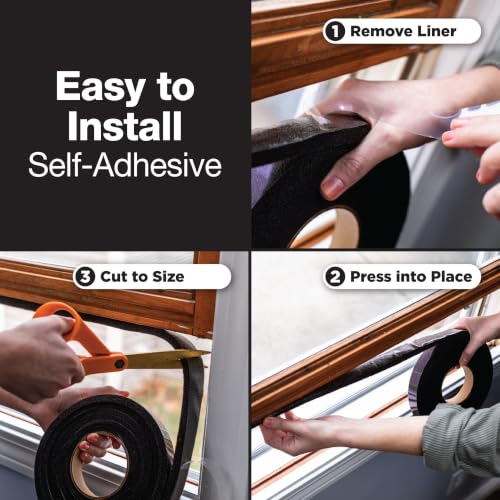 Duck Max Strength Expanding Foam Seal for Doors and Windows, 1 in. x .25 in. x 13 ft., Expands to Fit Uneven Gaps up to 1 Inch Thick, Cut to Size, Black, 1-Roll - size: 1" Wide