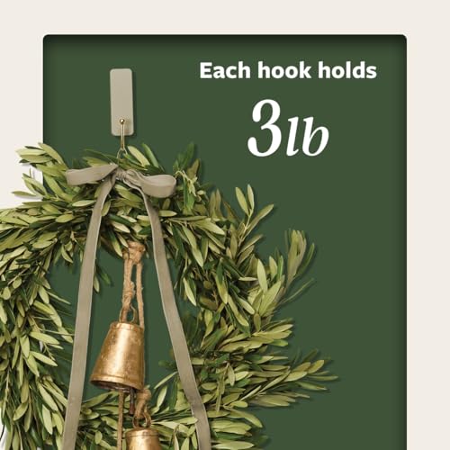 Command Medium Hooks, 4 Hooks, 6 Strips - color: Latte