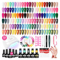 VANREESA Gel Nail Polish Kit with U V Light 53 Pcs Gel Polish Nail Set 36 Trendy Colors Nail Polish Set + Base and 4 Effects Top Coat with Manicure Tools Complete Nail Kit Gifts for Women Girls - color: Fantasy Party