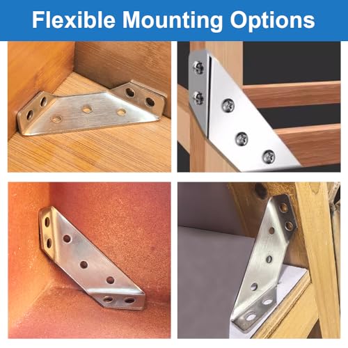 30 Pack Stainless Steel Corner Braces Heavy Duty L Brackets for Wood,Universal Furniture Corner Connectors for Shelves,Tables, Cabinets, Drawer, Chair,Metal Angle Corner Brackets with Screws