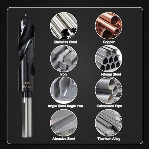 13/16 Cobalt Drill Bit for Metal and Hardened Steel - size: 13/16 in