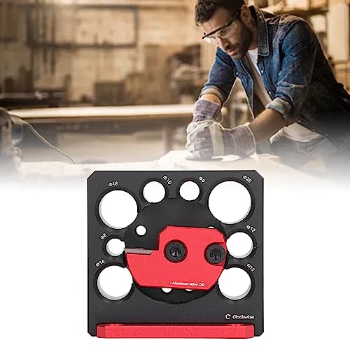 Focket Carbide Inserts Dowel Maker Jig, 8 Holes 8mm to 20mm Adjustable Woodworking Dowel Jig Kit, High Speed Electric Drill Milling Dowel Round Rod Auxiliary Tool Drill Guide Locator