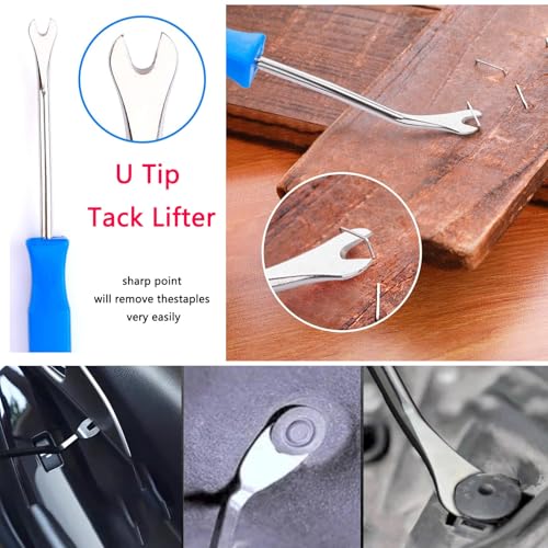 5pcs Upholstery Staple Remover Tool with Nail Puller Pliers Tack Puller Staple Puller, Nail Remover Tool for Furniture Floor Carpet Wall Wooden Case Photo Frame - color: A+5