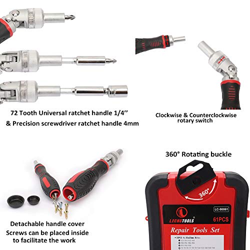 JENABOM 61 in 1 Ratcheting Screwdriver Set,Magnetic Screwdriver Bit Set - size: 61 in 1