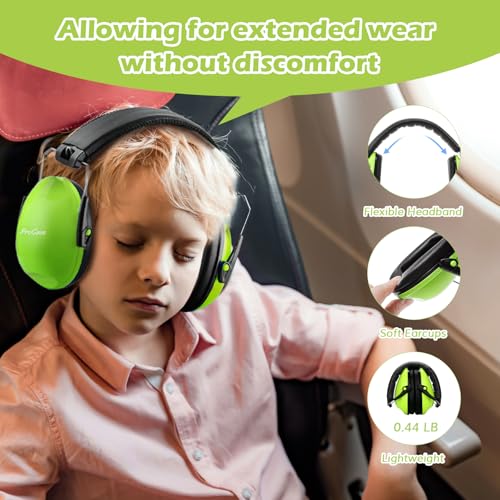 ProCase Noise Cancelling Headphones for Kids/Toddlers SNR 27dB Ear Muffs - color: Green