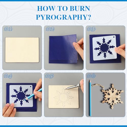 Beeveer 121 Pcs Wood Burning Kit Christmas Wood Burning Pen Tool Set DIY