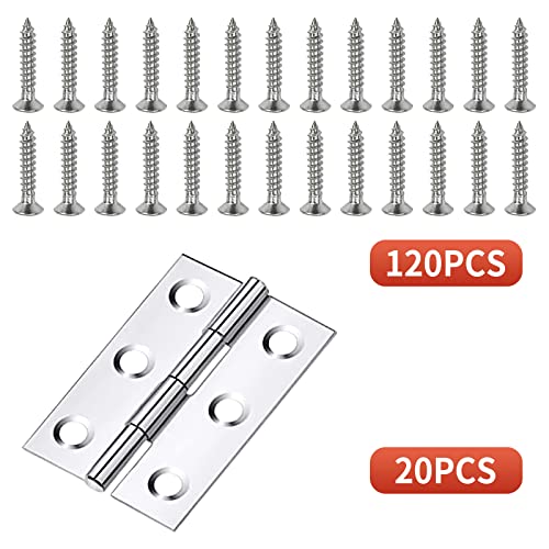 2 Inch Stainless Steel Hinges for Wood Box Crafts, 20 Pack - color: Silver, size: 20 PCS 1.75x1.25 Inch