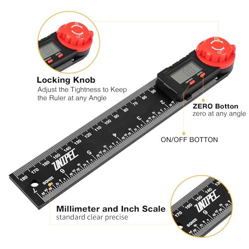 Digital Angle Finder Protractor, Angle Finder Ruler, 7inch 200mm, Angle Measuring Tool for Woodworking,Carpenter,Construction,DIY Measurement