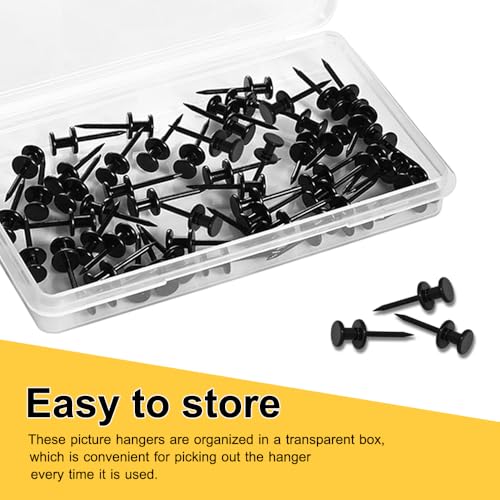 FUZANWJ 50Pcs Double Headed Picture Hanging Nails, Picture Hangers, 50pcs