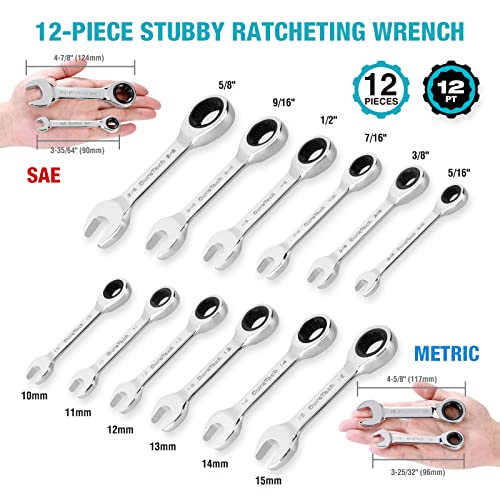 DURATECH 32-Piece Ratcheting Combination Wrench Set - size: Metric&SAE(32 PCS)