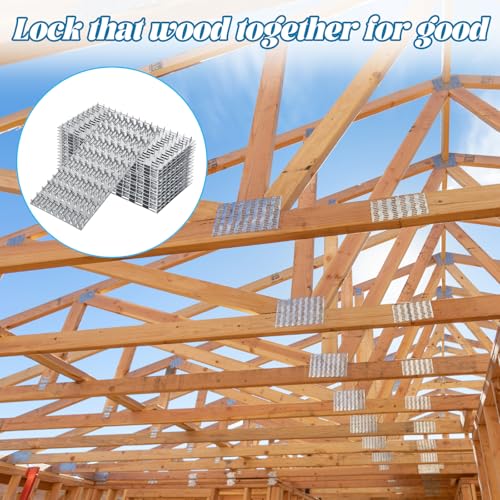15 Pack Truss Plate - 8" x 4" Pronged Truss Mending Plates Nail - size: 4 x 8 INCH