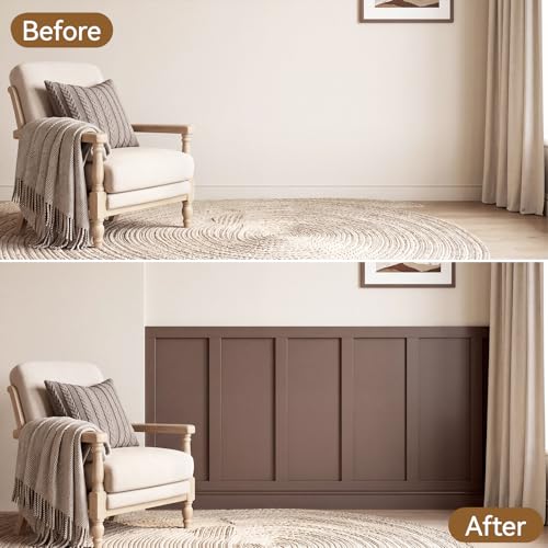 INMOZATA Premade Board and Batten Wall Panel Kit, Wainscoting Panels