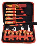 Edward Tools 11 Piece Insulated Tools Set - 1000 V Electrician Insulated Magnetic Phillips and Flathead Screwdrivers, Insulated Pliers, Cutters, Knife, Voltage Tester - Storage Case
