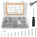 840PCS M3 Screws Assortment Kit, Phillips Round Head M3 Machine Screws Nuts and Washers Set, Zinc Plated Metric Fasteners Assortment for 3D Printer, Furniture Repair and DIY Projects