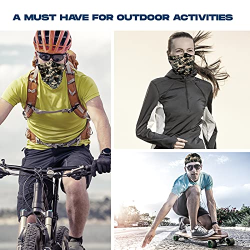 ARMORAY Neck Gaiter Face Mask - 4 Pack Reusable & Washable Cloth Face Cover - color: Digital Camo + Mud Camo + Blue Camo + Pink Camo (4 Pack)