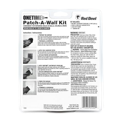 Red Devil 0549 ONETIME Lightweight Spackling Patch-A-Wall Kit, 1/2 Pint, Made in USA - size: Pack of 1, style: Kit