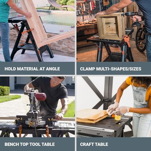 WORX Portable Folding Workbench, 2-in-1 Pegasus Table & Sawhorse, WX051 - style: Portable Workbench & Sawhorse