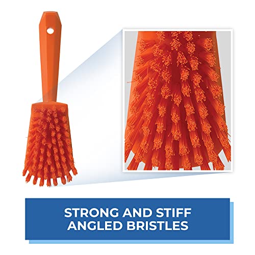 Vikan 41927 Brush,Washing,Stiff,10",PP/PBT,Orange