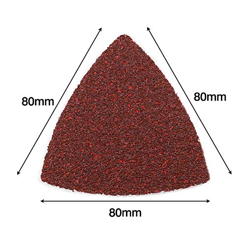 100pcs Triangle Sanding Pads Hook and Loop Sandpaper - style: 100pcs: 20pcs 40/60/80grit+15pcs120/180grit+10pcs 240grit