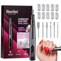 Beetles Cordless Nail Drill Kit, 6 Drill Bit 35 Speeds Electric Nail File - color: B - Grey