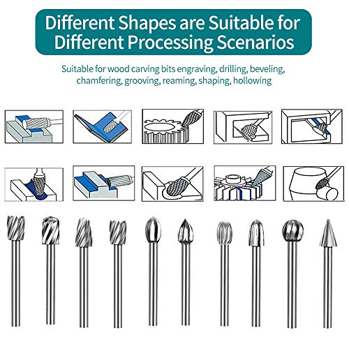 APORO Carving Bits Wood Engraving Router Bit with 1/8" Shank 20Pcs