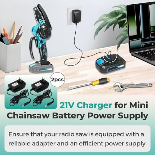 2 Pcs 21V Charger Compatible with Saker Mini Chainsaw Battery SK1804D