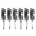 HARFINGTON 6Pcs Stainless Steel Bore Brush 22mm Dia 4" Long Cleaning Twisted Wire Brush with Handle 1/4" Hex Shank for Tubes, Ports, Bearings - size: 22mm