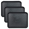Set of 3 Square Boot Tray, Plastic Utility Shoe Mat Tray, 13.7x10.6x1inch - size: floral