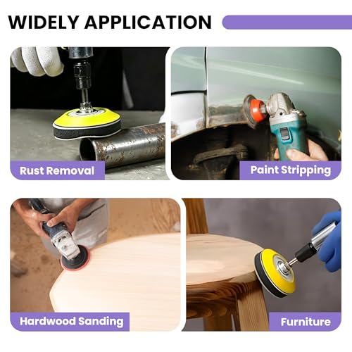 Taokyid 3 Inch Foam Sanding Pad Set 2Pcs + 80Pcs Ceramic Sanding Discs