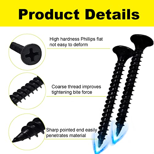 #6 x 1-1/4" Flat Head Self-Tapping Wood Screws for Drawer Slides (100PCS) - size: #6 x 1-1/4'' (100Pcs)