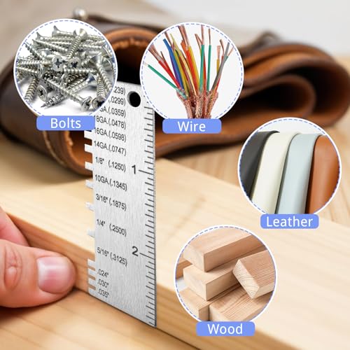 Pimoys 2-Pack Stainless Steel Wire Gauge and Sheet Metal Thickness Tool - style: Sheet