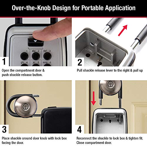 Master Lock Push Button Key Lock Box, Indoor Outdoor for 5 Keys 5422EC - size: 3-1/2 In. H. x 2-1/4 In. W. x 1 In. D., style: 1 Pack