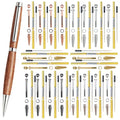 20 Pack Slimline Pen Kit – 7mm Wood Turning Twist Pen Kits with Refills, Brass Hardware & 5 Finishes for DIY Lathe Turning, Gifts for Teachers, Students & Woodworkers