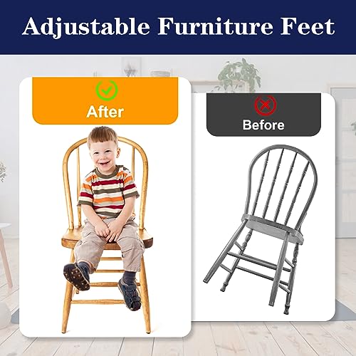 1/4" Thread Furniture Feet Levelers, 12 PCS Adjustable Furniture Feet - size: 1/4"-20