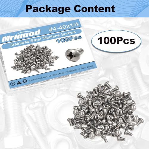 #4-40x1/4 Machine Screws Pan Phillips Cross for Computer Electronic Repairs - size: #4-40x6.35mm