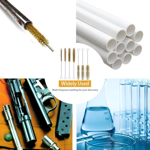 6mm/ 0.25" Diameter Brass Wire Tube Brush Cleaning Tool , Pipe Cleaners Brush for Tube Bottle Pipe Welding Slag and Rust Remove Cleaner Tool , 10pcs - size: 6mm/0.25"