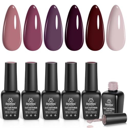 Beetles Purple Gel Polish Set, Burgundy Maroon Mauve Plum Fall Colors - color: A - Creme | 0-0-0-Rose Petals