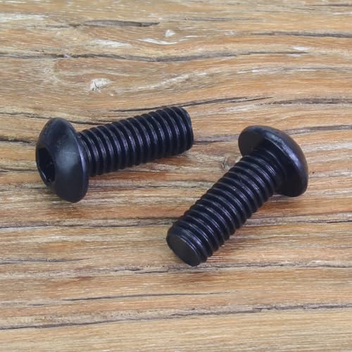 35 Pieces M6 x 16mm Button Head Socket Cap Screws, Thread Pitch 1.0mm, Sutemribor M6 Black Screws, 10.9 Grade Alloy Steel, Black Oxide Finish, Fully Threaded - size: M6 x 16mm, style: Button Head