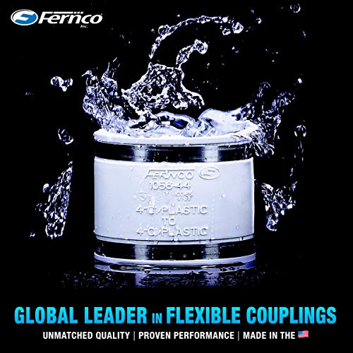 Fernco 1056-100 1-in. Flexible PVC Pipe Coupling for Plastic and Copper Plumbing Connections in White - size: 1 Inch