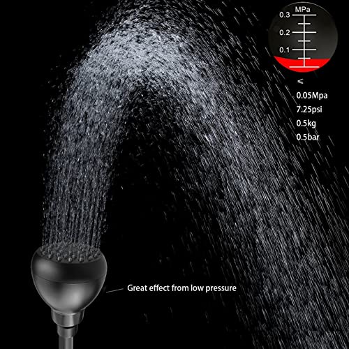 High Pressure Shower Head - Powerful Bathroom Pressure Boosting Showerhead - Perfect Universal Replacement for Rain Shower Heads(Matte Black) - color: Matte Black