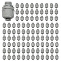Conduit Connectors, 1/2 Inch, Straight, Grey, 100-Pack - size: 100-Pack