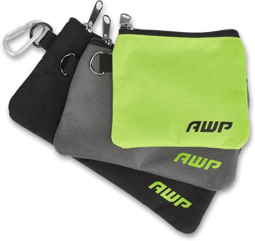 AWP Accessory Tool Pouches with Carabiner Hooks, Tool Belt Accessory, Three Different Sizes, Pack of 3 - size: 10" x 2" x 6" (Pack of 6)