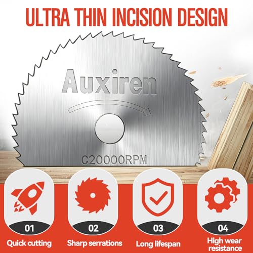 10Pcs HSS Cutting Discs Set for Dremel Rotary Tools - 6 Saw Blades with 3 Mandrels (2X 1/8" & 1x 1/4") & Screwdriver, Mini Circular Saw Wheels for Cutting Wood, Plastic, PVC, Copper & Aluminum
