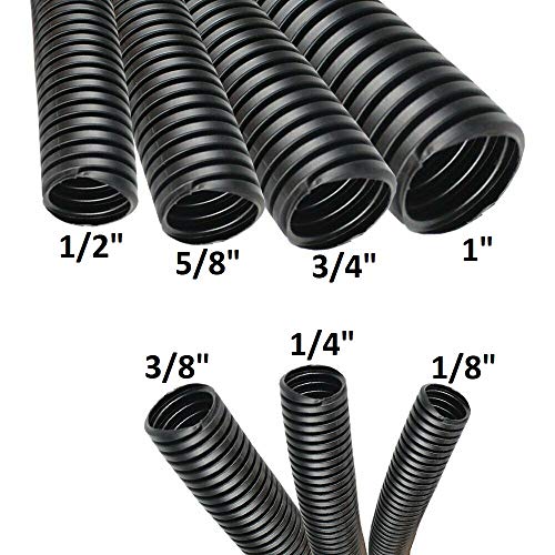 25 Feet 3/4" 19mm Split Wire Loom Conduit Polyethylene Tubing Black Color Sleeve Tube - color: 3/4" (19mm), size: 25 ft
