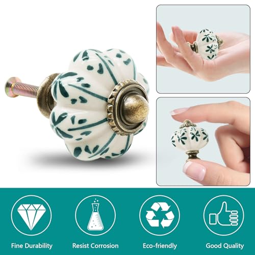 12pcs Ivory Pumpkin Knobs, Leaf Pattern Cabinet Knobs - color: Leaf, size: 12 Pieces