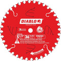 Diablo Finish Trim Saw Blade - 5-3/8" Diameter, 36 ATB Teeth, 10mm Arbor | Ideal for Portable and Low Powered Saws - .049" Kerf, 2Â° Hook Angle, 12000 Max RPM - D0536X