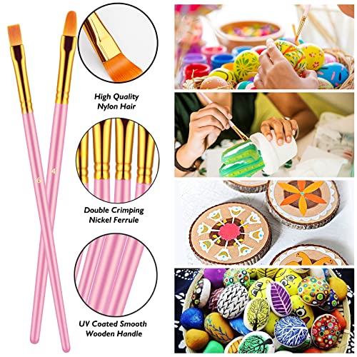 Artstorys Paint Brushes Set, 20 Pcs Acrylic Oil Watercolor Painting Brushes - color: Pink