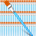 Crtiin 60 Bulk 3/4 Inch Flat Paint Brushes for Acrylic Painting Large(Bule) - color: Blue, size: 3/4 Inch