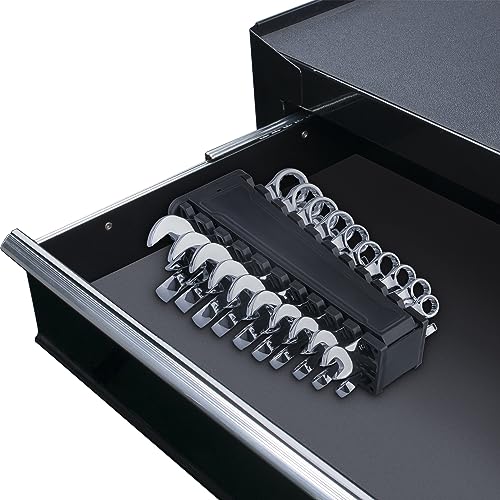 20-Piece Metric and SAE Premium Stubby Combination Wrench Set with Storage Rack | Metric 10mm to 19mm, SAE 5/16” to 7/8”, No Skipped Size | Cr-V Steel, Mirror Chrome Finish, Short Length and Slim Body - size: Metric and SAE Set