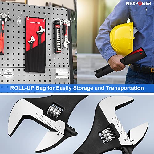 MAXPOWER 12 16-inch Spud Wrench, Continuous Tapered Handle for Alignment - size: 12 in. + Reversible Jaw 16 in. / 2Pcs